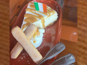 NY Cheesecake with Irish Cream Sauce