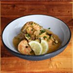 Dublin Lawyer - A bowl of Barrington's "Dublin Lawyer"— shrimp and potatoes in a mushroom whiskey cream sauce.